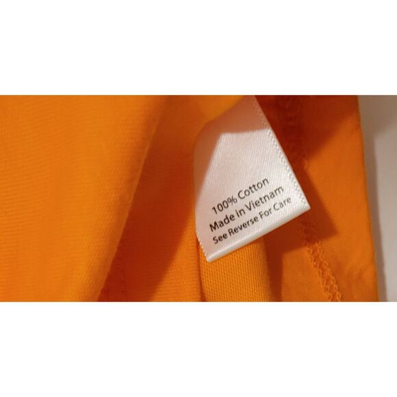 Coral Bay Womens Solid Horseshoe Short Sleeve Top Small Orange - Picture 10 of 10